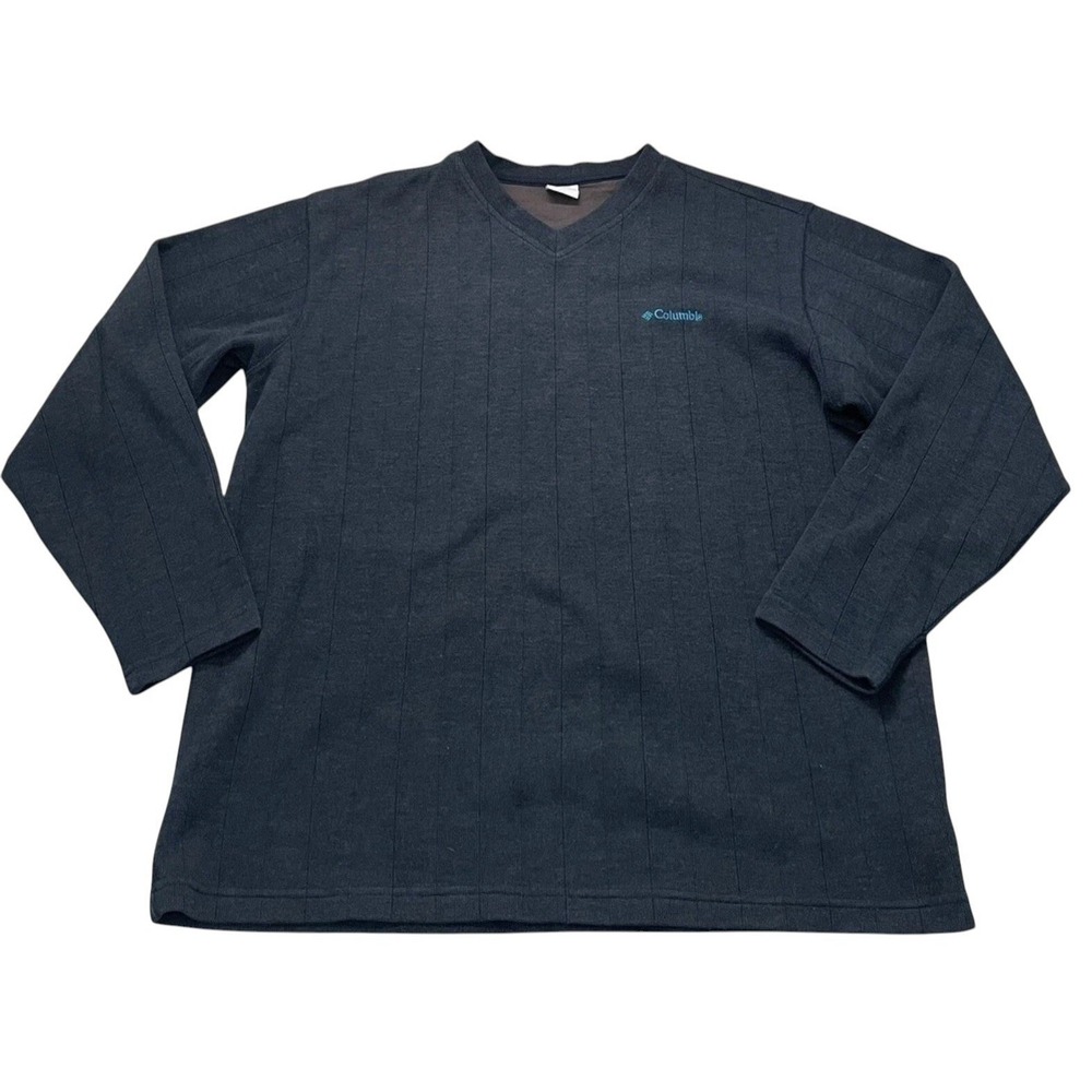 Columbia Sweater Men's Blue V-Neck Pullover Long Sleeve Adult XXL 2X